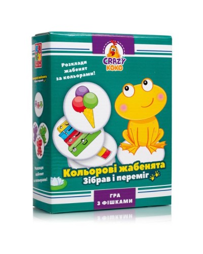 Гра настільна Vladi Toys розважальна Crazy Koko "Кольорові жабенята" VT8025-06 (укр)